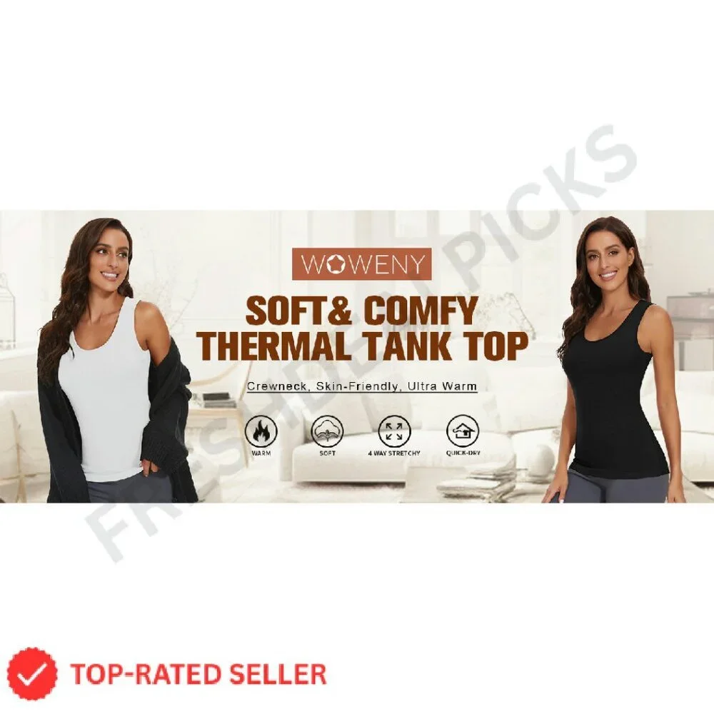 Fleece Lined Thermal Tank Top Sleeveless Warm Base Layer Chic Minimal